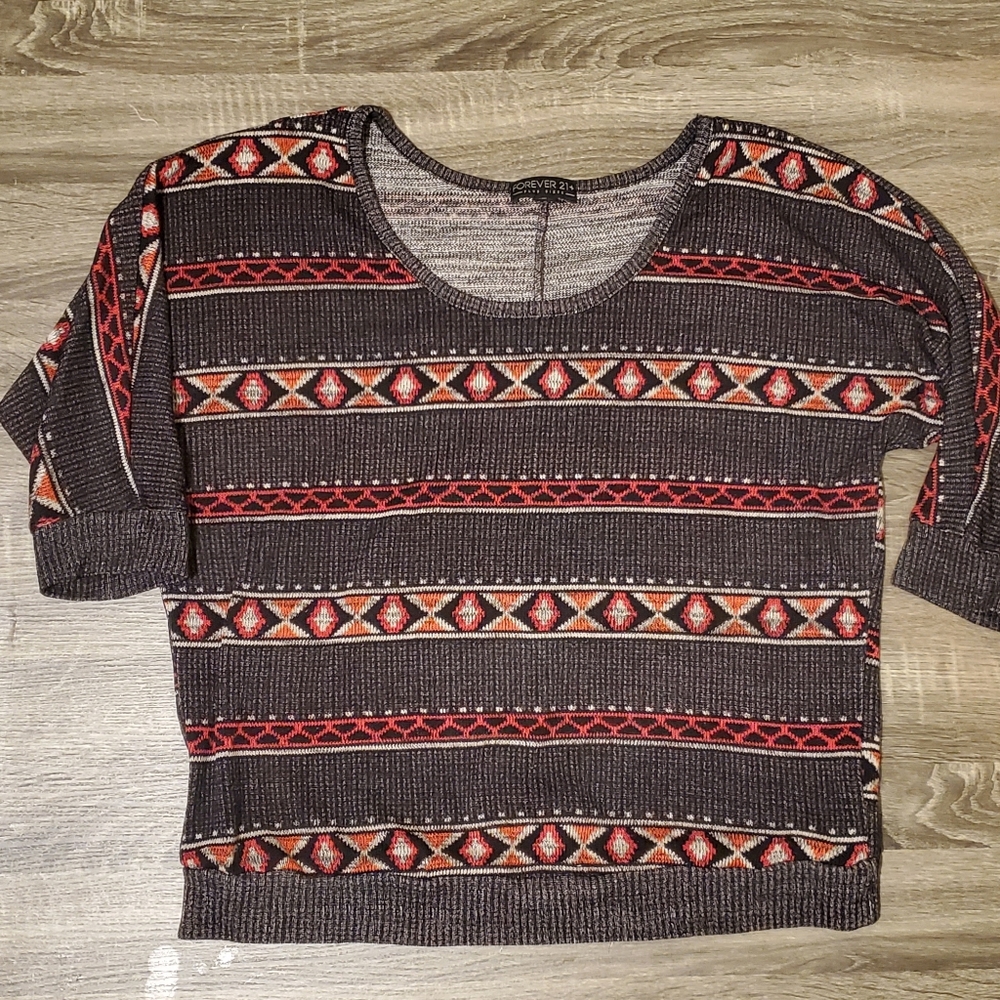 Tribal Print Dolman Sweater